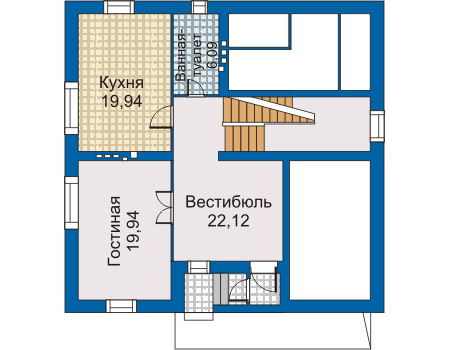 Планировка второго этажа :: Проект дома из кирпича 30-91