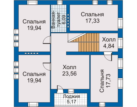 Планировка мансардного этажа :: Проект дома из кирпича 30-91