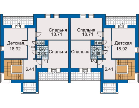 Планировка второго этажа :: Проект дома из кирпича 30-97