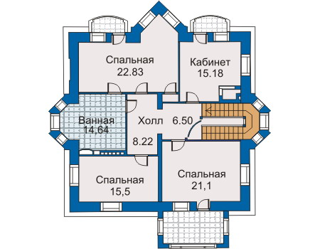 Планировка второго этажа :: Проект дома из кирпича 31-00