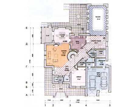 Планировка первого этажа :: Проект дома из газобетона 31-09