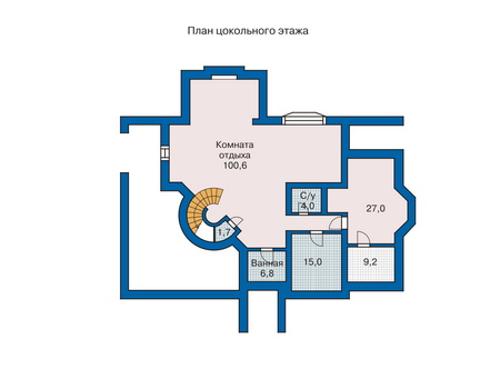 Планировка цокольного этажа :: Проект дома из кирпича 31-14