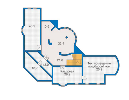 Планировка цокольного этажа :: Проект дома из кирпича 31-23