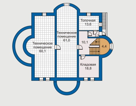Планировка цокольного этажа :: Проект дома из кирпича 31-24
