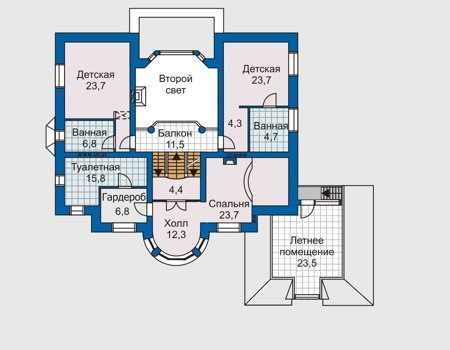 Планировка второго этажа :: Проект дома из кирпича 31-25