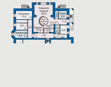 Планировка цокольного этажа :: Проект дома из кирпича 31-25