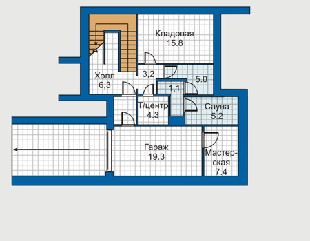 Планировка цокольного этажа :: Проект дома из кирпича 31-32