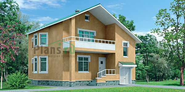 Двухэтажный дом из кирпича по проекту 31-45