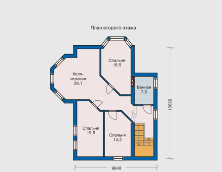 Планировка второго этажа :: Проект дома из кирпича 31-65