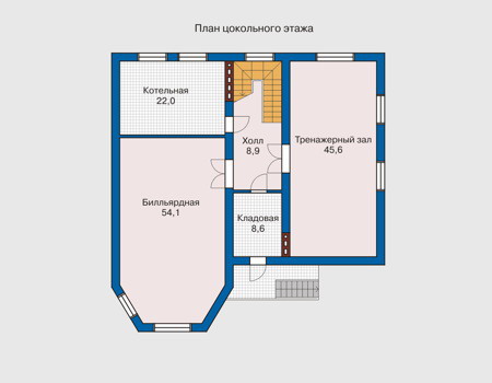 Планировка цокольного этажа :: Проект дома из кирпича 31-71