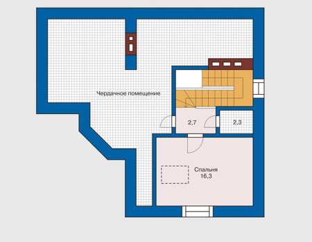 Планировка мансардного этажа :: Проект дома из кирпича 31-82