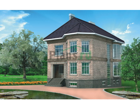 Двухэтажный дом из кирпича с мансардой по проекту 31-83