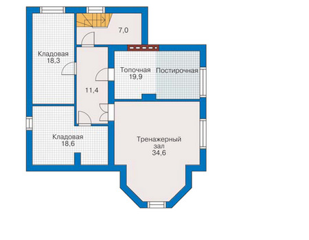 Планировка цокольного этажа :: Проект дома из кирпича 31-89