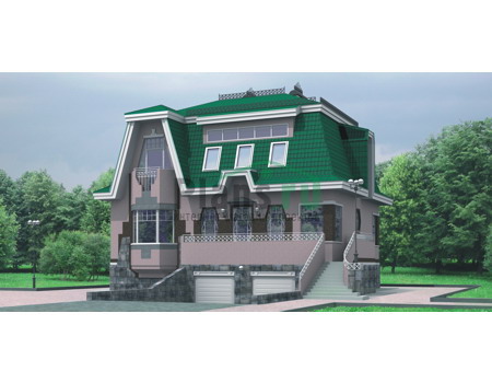 Двухэтажный дом из кирпича с мансардой по проекту 32-07