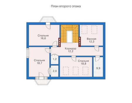 Планировка второго этажа :: Проект дома из кирпича 32-07