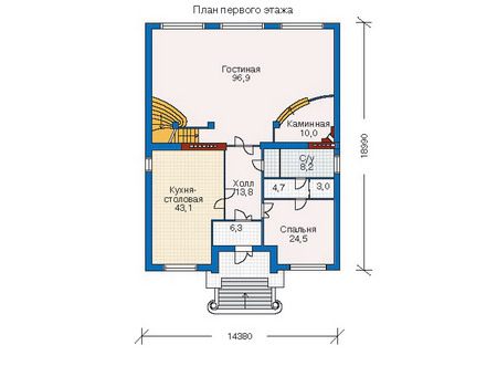 Планировка первого этажа :: Проект дома из кирпича 32-11