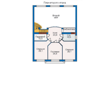 Планировка второго этажа :: Проект дома из кирпича 32-11