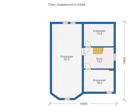 Планировка цокольного этажа :: Проект дома из кирпича 32-25