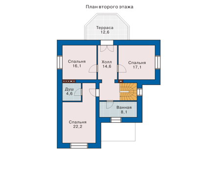 Планировка второго этажа :: Проект дома из кирпича 32-62