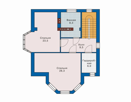 Планировка второго этажа :: Проект дома из кирпича 32-75