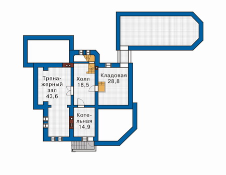 Планировка цокольного этажа :: Проект дома из кирпича 32-77