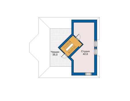 Планировка мансардного этажа :: Проект дома из кирпича 33-87