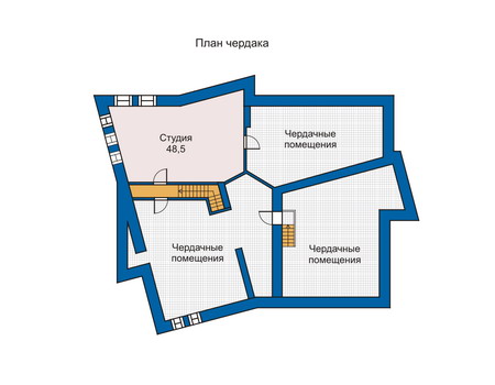 Планировка мансардного этажа :: Проект дома из кирпича 33-92