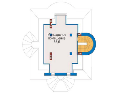 Планировка мансардного этажа :: Проект дома из кирпича 33-95