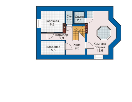 Планировка цокольного этажа :: Проект дома из кирпича 33-98