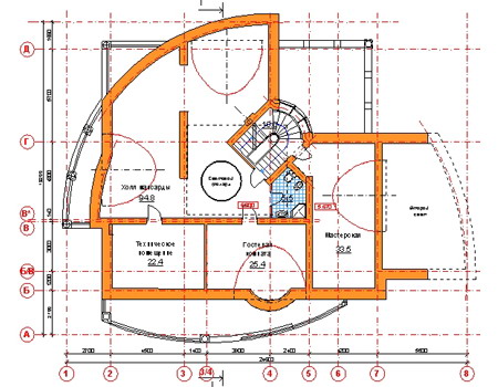 Планировка мансардного этажа :: Проект дома из кирпича 34-19