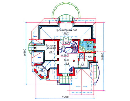Планировка мансардного этажа :: Проект дома из кирпича 34-21