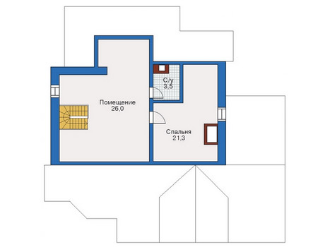 Планировка мансардного этажа :: Проект дома из кирпича 35-11