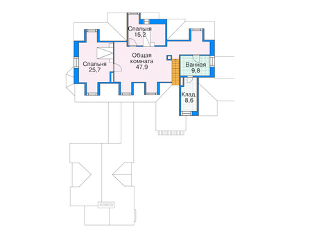 Планировка мансардного этажа :: Проект дома из кирпича 35-16