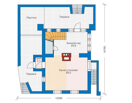Планировка первого этажа :: Проект дома из кирпича 35-29
