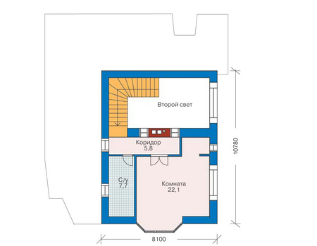 Планировка второго этажа :: Проект дома из кирпича 35-29