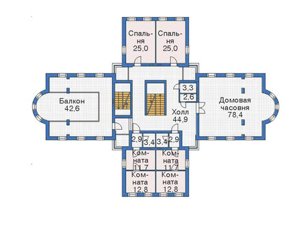 Планировка мансардного этажа :: Проект дома из кирпича 35-45