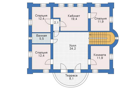 Планировка мансардного этажа :: Проект дома из кирпича 35-47