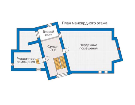 Планировка мансардного этажа :: Проект дома из кирпича 35-53