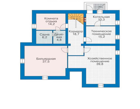 Планировка цокольного этажа :: Проект дома из кирпича 35-55