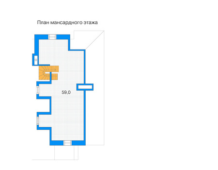 Планировка мансардного этажа :: Проект дома из кирпича 35-74