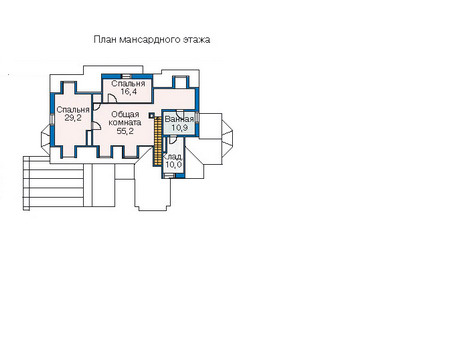 Планировка мансардного этажа :: Проект дома из кирпича 35-79