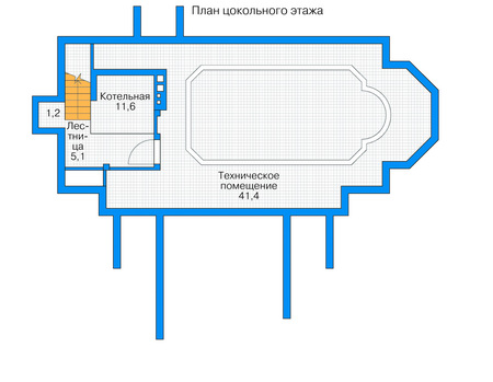 Планировка цокольного этажа :: Проект дома из кирпича 35-92