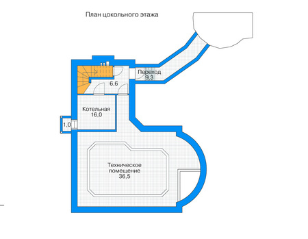 Планировка цокольного этажа :: Проект дома из кирпича 35-94