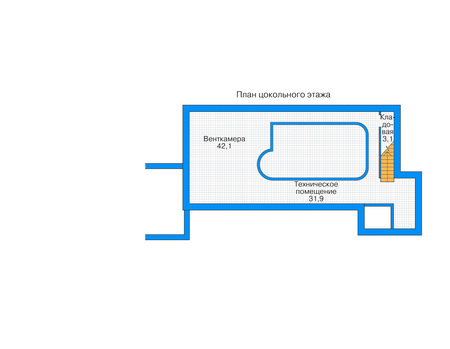Планировка цокольного этажа :: Проект дома из кирпича 35-96