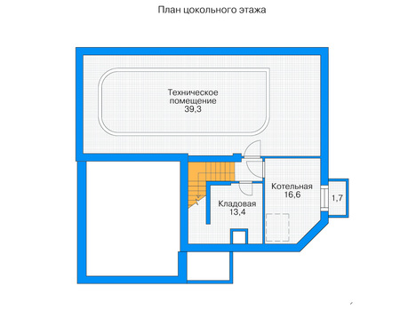 Планировка цокольного этажа :: Проект дома из кирпича 35-97