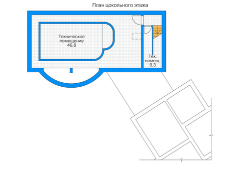 Планировка цокольного этажа :: Проект дома из кирпича 35-98