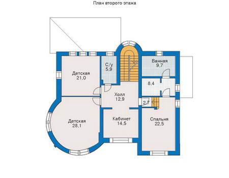 Планировка второго этажа :: Проект дома из кирпича 36-17