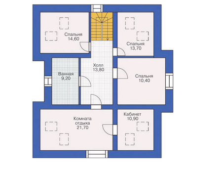 Планировка мансардного этажа :: Проект дома из кирпича 36-45