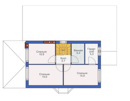Планировка второго этажа :: Проект дома из кирпича 37-32