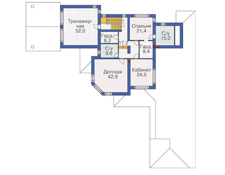 Планировка второго этажа :: Проект дома из кирпича 37-63